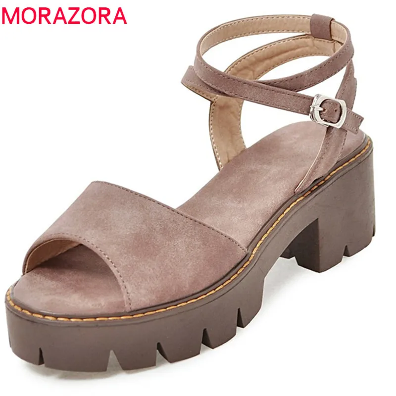 MORAZORA 2020 new style women sandals simple buckle platform shoes elegant peep toe summer shoes comfortable square heels shoes
MORAZORA 2020 new style women sandals simple buckle platform shoes elegant peep toe summer shoes comfortable square heels shoes