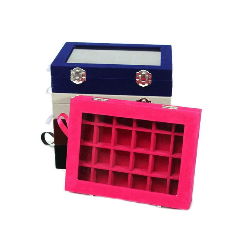 24 Grids Velvet Jewelry Box Rings Earrings Necklaces Makeup Holder Case Organizer Women Jewelery Storage 20*15*4.5cm
24 Grids Velvet Jewelry Box Rings Earrings Necklaces Makeup Holder Case Organizer Women Jewelery Storage 20*15*4.5cm