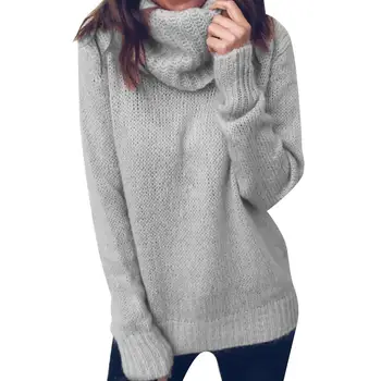Women Solid Color High Collar Sweater Fall Winter Long Sleeve Pullover Knitwear new
Women Solid Color High Collar Sweater Fall Winter Long Sleeve Pullover Knitwear new