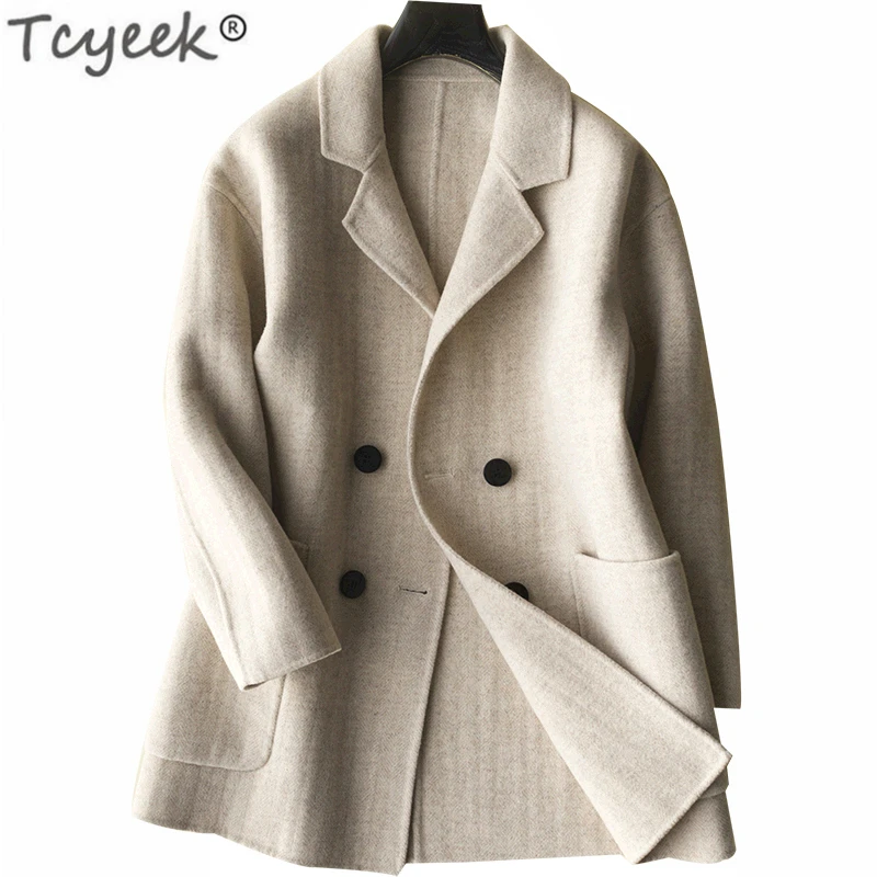 Tcyeek Autumn Winter 100% Natural Wool Coat Female Double Breasted Jacket Women Clothes 2019 Coats Spring Short Overcoat LWL1414
Tcyeek Autumn Winter 100% Natural Wool Coat Female Double Breasted Jacket Women Clothes 2019 Coats Spring Short Overcoat LWL1414