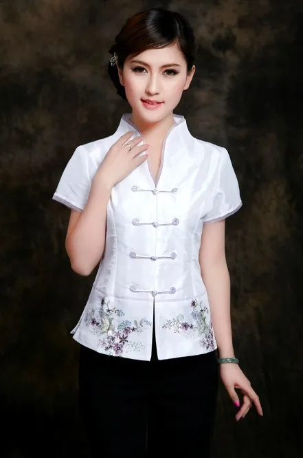 Fashion White Chinese Women's clothing Polyester Satin Blouses Shirt tops Flower Size M L XL XXL XXXL Free Shipping TD8
Fashion White Chinese Women's clothing Polyester Satin Blouses Shirt tops Flower Size M L XL XXL XXXL Free Shipping TD8