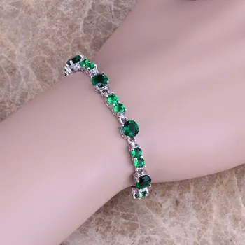Precious Green Cubic Zirconia Silver Plated Link Chain Bracelet 7 inch S0250
Precious Green Cubic Zirconia Silver Plated Link Chain Bracelet 7 inch S0250