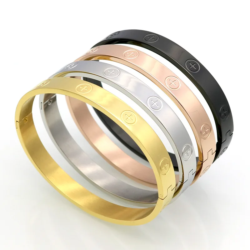 Trendy Women Bangle Bracelet Luxury Brand Designer Bracelets for Women Rose Gold Bangle Female Stainless Steel Jewelry
Trendy Women Bangle Bracelet Luxury Brand Designer Bracelets for Women Rose Gold Bangle Female Stainless Steel Jewelry