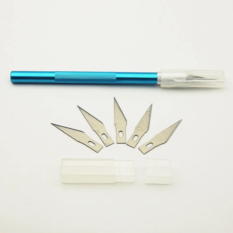 6 Colour Non-Slip Metal Scalpel Knife Tools Kit Cutter Engraving Craft knives+5pcs Blades Garage Kits tools
6 Colour Non-Slip Metal Scalpel Knife Tools Kit Cutter Engraving Craft knives+5pcs Blades Garage Kits tools