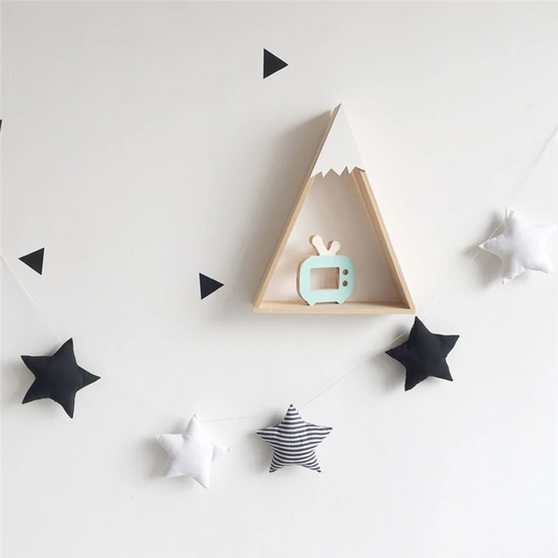 Фото Ins скандинавские гирлянды со звездами украшения для детской комнаты ручной