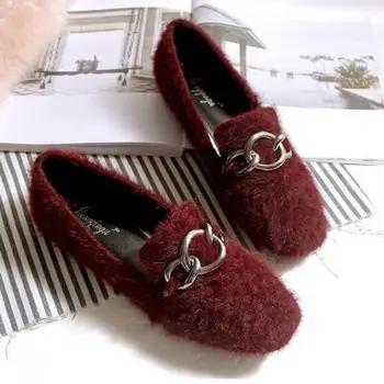 Fur Loafers Women Genuine Leather Spring Autumn Moccasin Flat Shoes Plus Size 34~43 Square Toe Slip-on Casual Flats Black Gray
Fur Loafers Women Genuine Leather Spring Autumn Moccasin Flat Shoes Plus Size 34~43 Square Toe Slip-on Casual Flats Black Gray