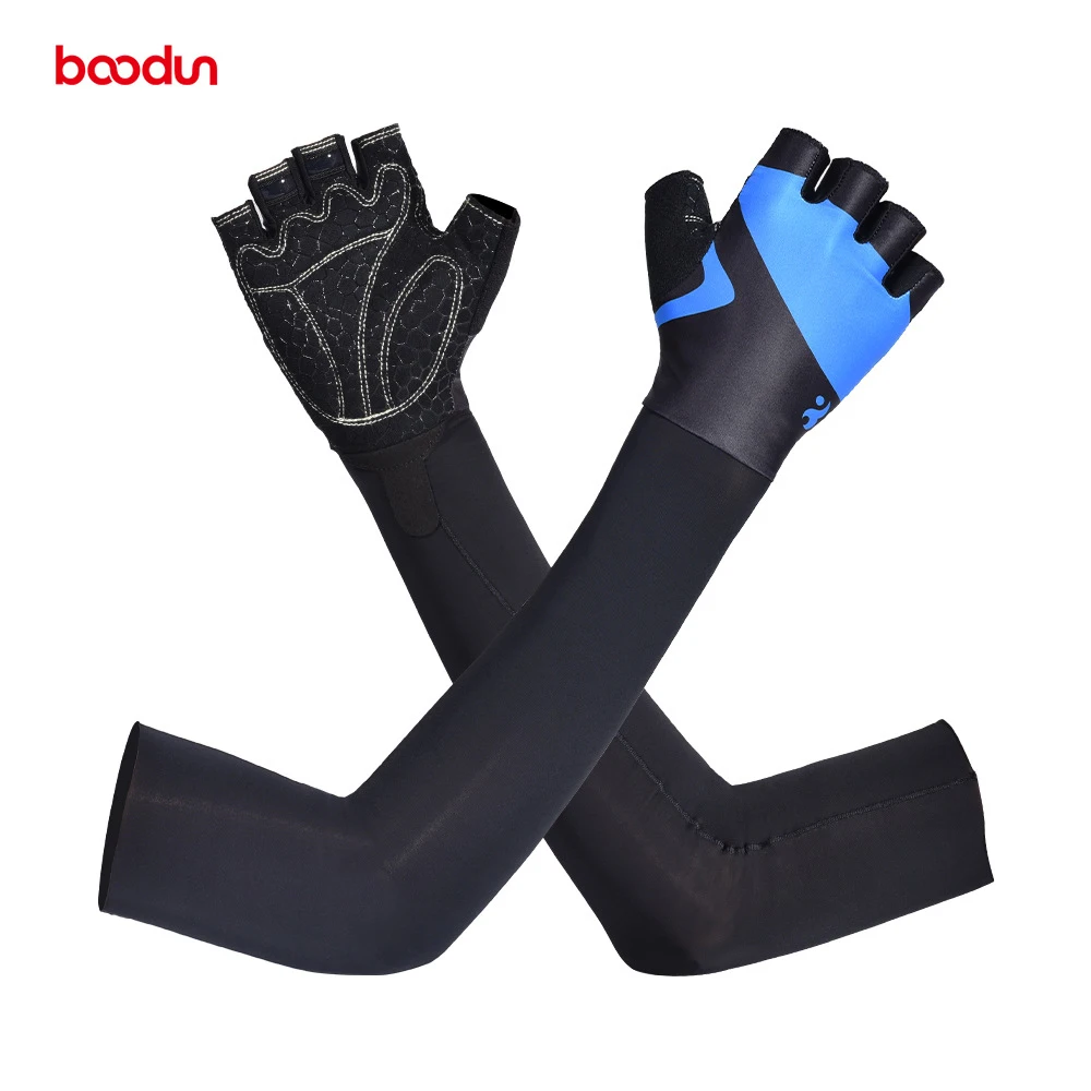 Boodun Breathable Quick Dry UV Protection Cycling Arm Sleeves Half Finger Non-Slip Gloves Outdoor Sports Running Warmers | Спорт и