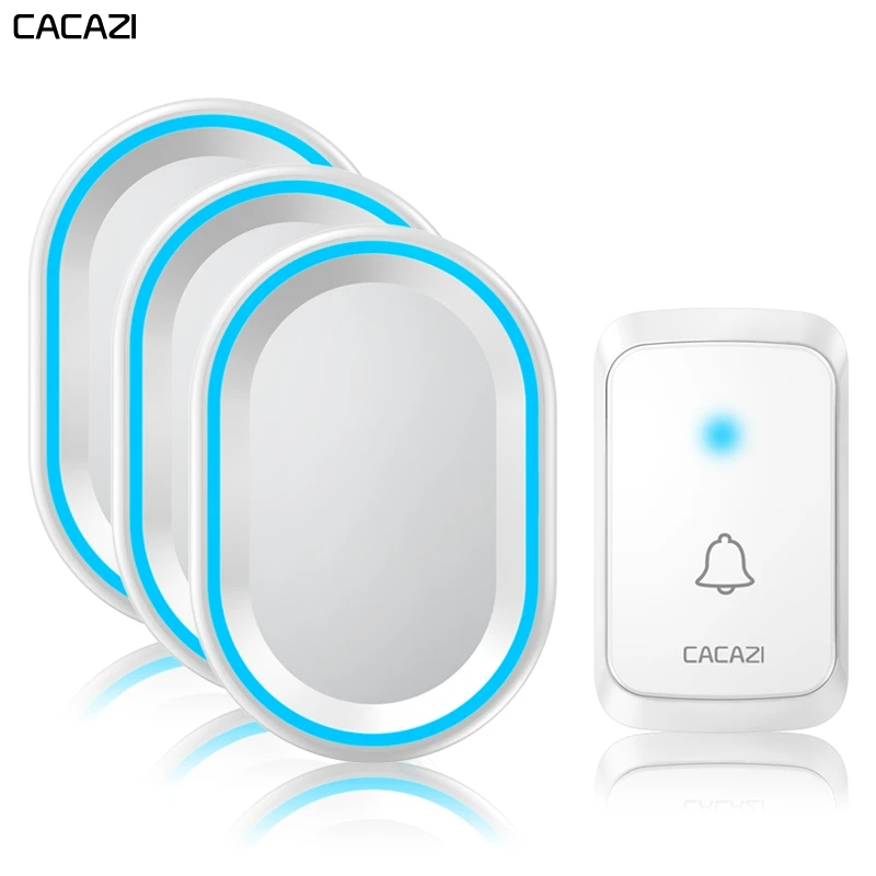 CACAZI Wireless Doorbell Waterproof 300M Retome 1 Button 3 Receivers LED Light Home Smart Calling Bell US EU UK AU Plug Chime
CACAZI Wireless Doorbell Waterproof 300M Retome 1 Button 3 Receivers LED Light Home Smart Calling Bell US EU UK AU Plug Chime
