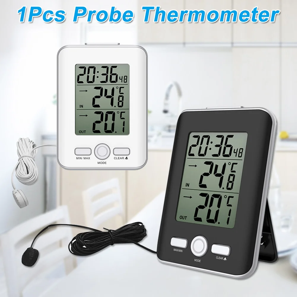 Newest Wired Digital Temperature Sensor Probe Thermometer Indoor Outdoor LCD Meter Alarm Snooze Clock
Newest Wired Digital Temperature Sensor Probe Thermometer Indoor Outdoor LCD Meter Alarm Snooze Clock