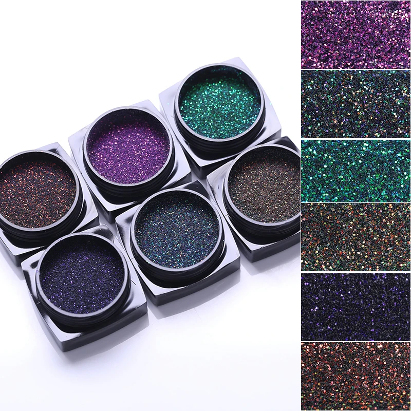 Nail Art Glittering Powder Holographic Pigment Shining Green Purple Dust Nail Art Decoration Accessories Pack of 6 Boxes
Nail Art Glittering Powder Holographic Pigment Shining Green Purple Dust Nail Art Decoration Accessories Pack of 6 Boxes