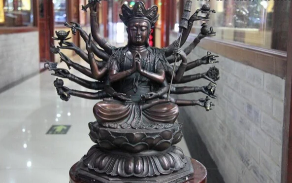 Collectible bronze lion statue S1145 16 Tibet Classic Copper Bronze 18 Arms Hands Quasi mention Bulmo kwan-Yin Buddha
Collectible bronze lion statue S1145 16 Tibet Classic Copper Bronze 18 Arms Hands Quasi mention Bulmo kwan-Yin Buddha
