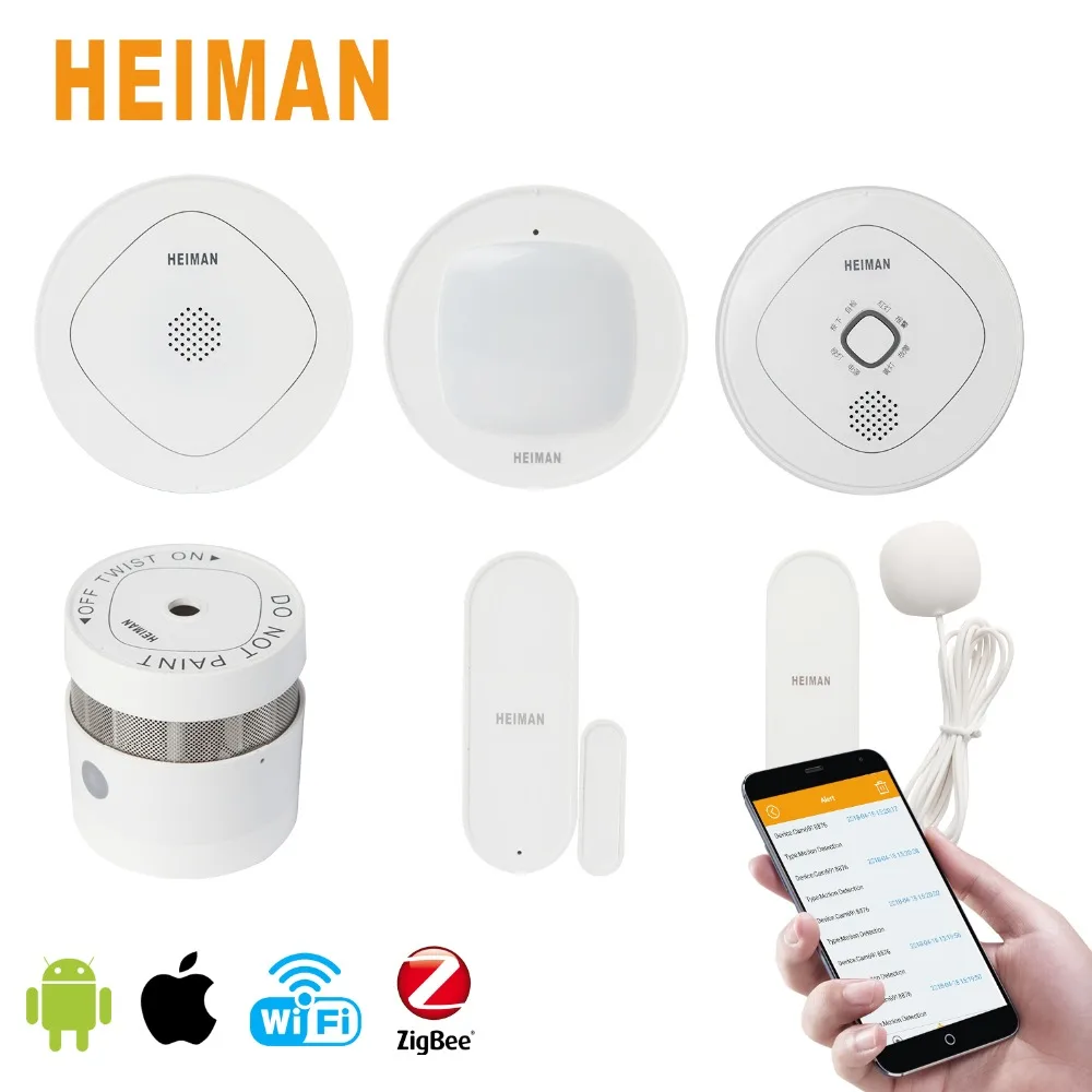 HEIMAN Zigbee Smart Home Kit Gateway Door Window Human Body Sensor Water leak Sensor Smoke Detector and Gas Detector Home 6 set
HEIMAN Zigbee Smart Home Kit Gateway Door Window Human Body Sensor Water leak Sensor Smoke Detector and Gas Detector Home 6 set