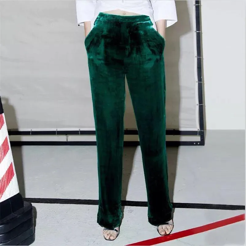2019 Fashion Velvet High Waist Wide Leg Pants Women Autumn Winter New Trousers Clothing Velour Baggy Loose Long Full Length New
2019 Fashion Velvet High Waist Wide Leg Pants Women Autumn Winter New Trousers Clothing Velour Baggy Loose Long Full Length New