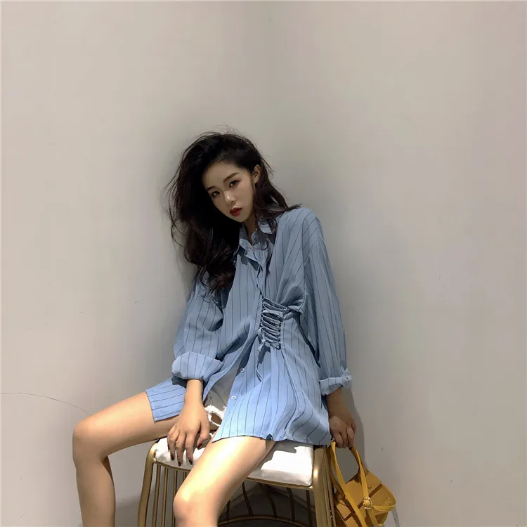 Blouse Women Shirt Korean Style Fashion Chiffon Striped Drawstring Bow Tie Casual Loose Cool Ladies Tops Plus Size Blusas Mujer
Blouse Women Shirt Korean Style Fashion Chiffon Striped Drawstring Bow Tie Casual Loose Cool Ladies Tops Plus Size Blusas Mujer