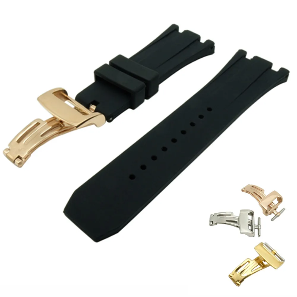 New For Audemars 26 mm Black Rubber Silica Gel Watch Band Strap + Gold Clasp For AP For Piguet Waterproof Watch Band +Tools
New For Audemars 26 mm Black Rubber Silica Gel Watch Band Strap + Gold Clasp For AP For Piguet Waterproof Watch Band +Tools