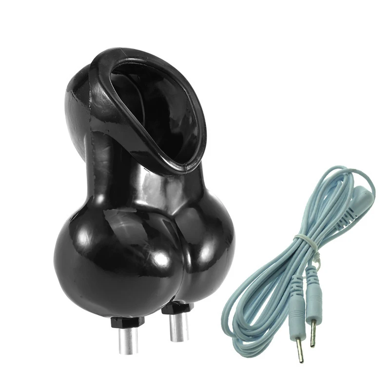 Male Cock Cage Chastity Device,Electric Shock Penis Ring Scrotum Sleeve,Delay Lasting Lock Ring Adult Medical Sex Toys For Men