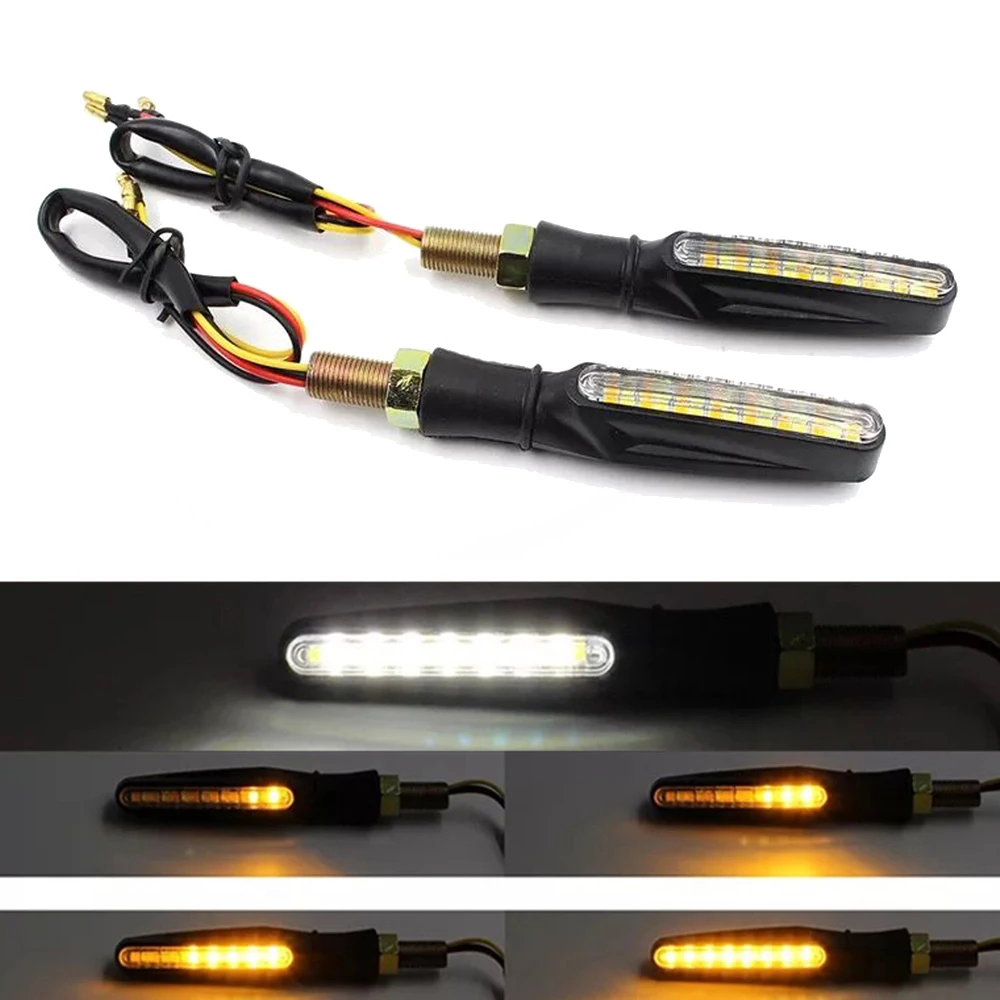 2pcs Motorcycle 12LED Flowing water mode signal turn signal lamp LED Flasher strip Bendable Amber light lamp
2pcs Motorcycle 12LED Flowing water mode signal turn signal lamp LED Flasher strip Bendable Amber light lamp