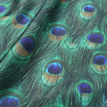 Digital Print Peacock Knit Spandex Fabric Elastic Material Swimsuit textile 155cm wide by Yard
Digital Print Peacock Knit Spandex Fabric Elastic Material Swimsuit textile 155cm wide by Yard