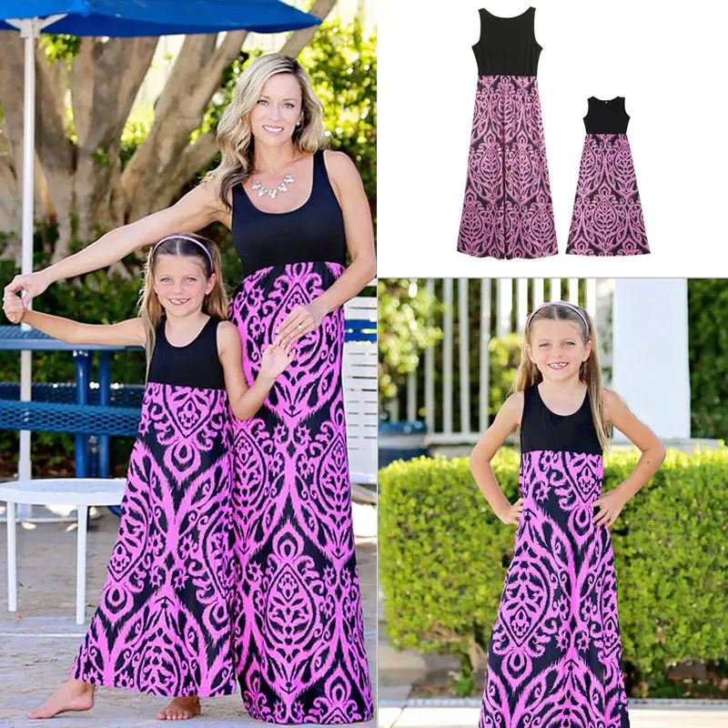 2018 Newly Summer Sweet Holiday Dress Family Mother Girls Dress Floral Print Patchwork Ankle-Length Dress Sundress
2018 Newly Summer Sweet Holiday Dress Family Mother Girls Dress Floral Print Patchwork Ankle-Length Dress Sundress