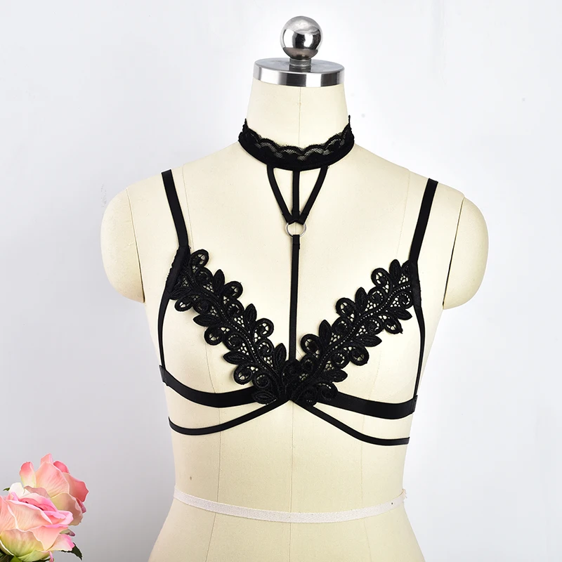 Black Sexy Lace Harness Flower Body Cage Bra Open Chest Sexy Crop Top Bodage Harness Women Bodysuit Lace Bra
Black Sexy Lace Harness Flower Body Cage Bra Open Chest Sexy Crop Top Bodage Harness Women Bodysuit Lace Bra