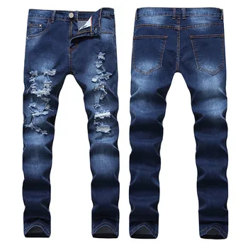 2019 New High Street Men's Knee-neck jeans Trendy Men's Hip-Hop Stretch Slim Straight trousers Men's Stretch pants Size 28-40 42
2019 New High Street Men's Knee-neck jeans Trendy Men's Hip-Hop Stretch Slim Straight trousers Men's Stretch pants Size 28-40 42