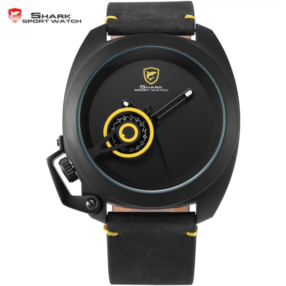 Tawny Shark Sport Watch Luxury Yellow Unique Date Display Simple Left Crown-guard Leather Strap Men Fashion Wristwatch / SH449
Tawny Shark Sport Watch Luxury Yellow Unique Date Display Simple Left Crown-guard Leather Strap Men Fashion Wristwatch / SH449