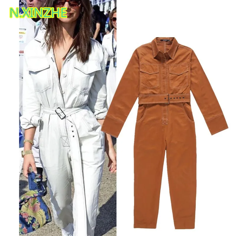 2018 women clothing long sleeve lapel belt solid relaxed jumpsuits rompers Female fashion casual loose capris cotton pants L884
2018 women clothing long sleeve lapel belt solid relaxed jumpsuits rompers Female fashion casual loose capris cotton pants L884