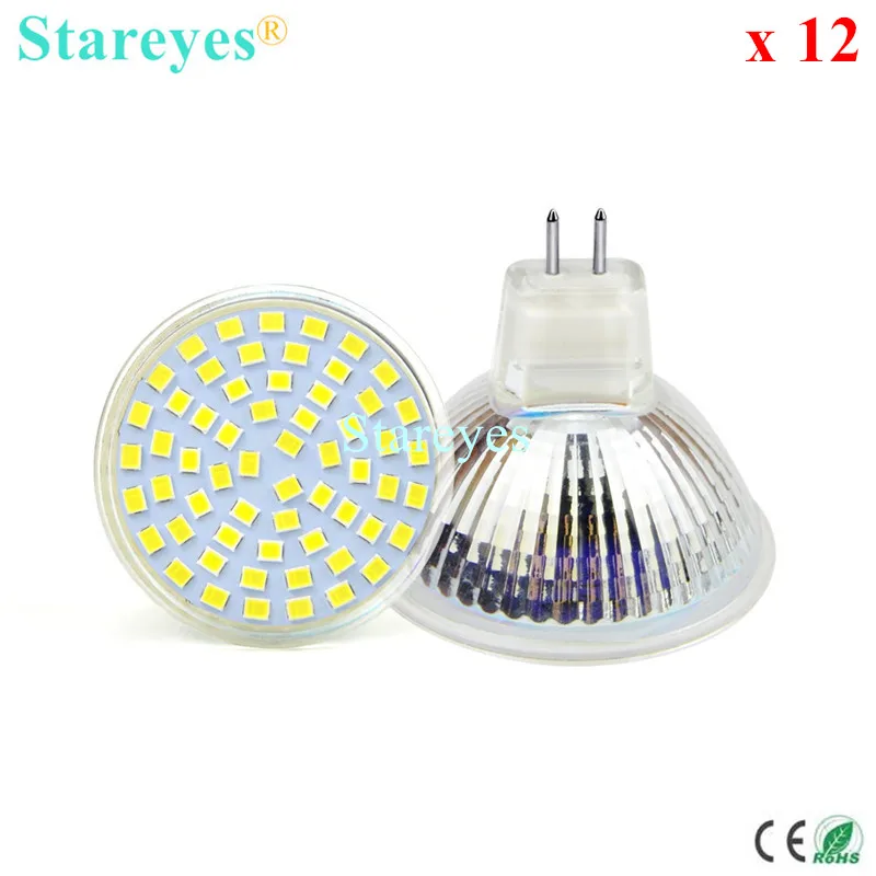 

12 pcs 2835 3528 SMD 60 LED 4W MR16 (DC12V) LED Spotlight lamp Downlight Droplight Bulb LED lamp led light Spot light lighting