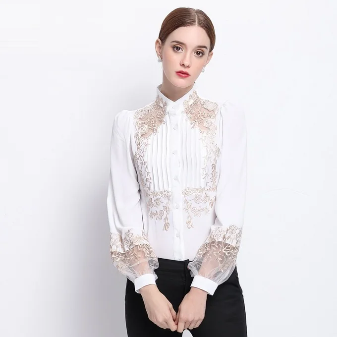 High Quality New Blouses For Women Spring Shirt 2019 Ladies Luxury Embroidery Long Sleeve Office Female Chiffon Blouses Shirt
High Quality New Blouses For Women Spring Shirt 2019 Ladies Luxury Embroidery Long Sleeve Office Female Chiffon Blouses Shirt