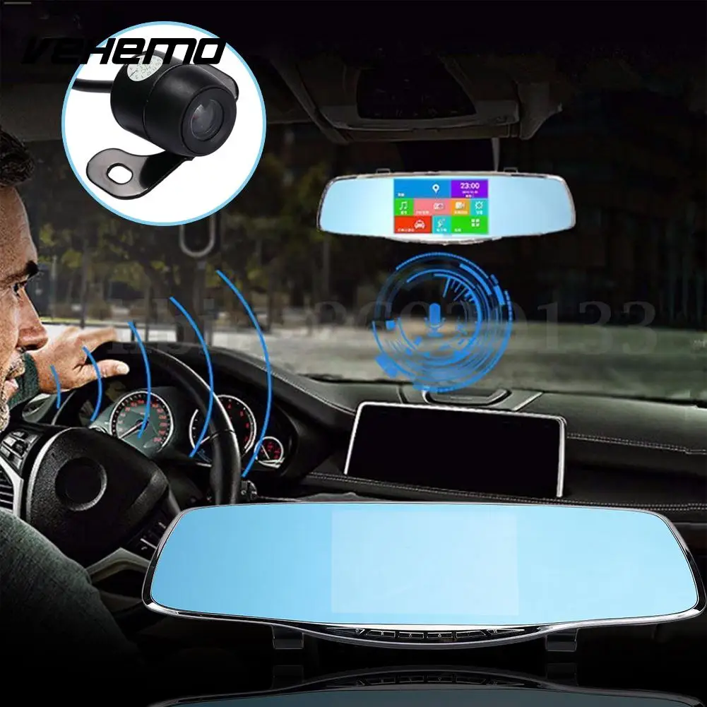 Vehemo 5inches Dual Lens Rearview Mirror Car DVR Driving Recorder G-Gensor Dash Cam Auto On/Off Motion Detection Car Camera
Vehemo 5inches Dual Lens Rearview Mirror Car DVR Driving Recorder G-Gensor Dash Cam Auto On/Off Motion Detection Car Camera