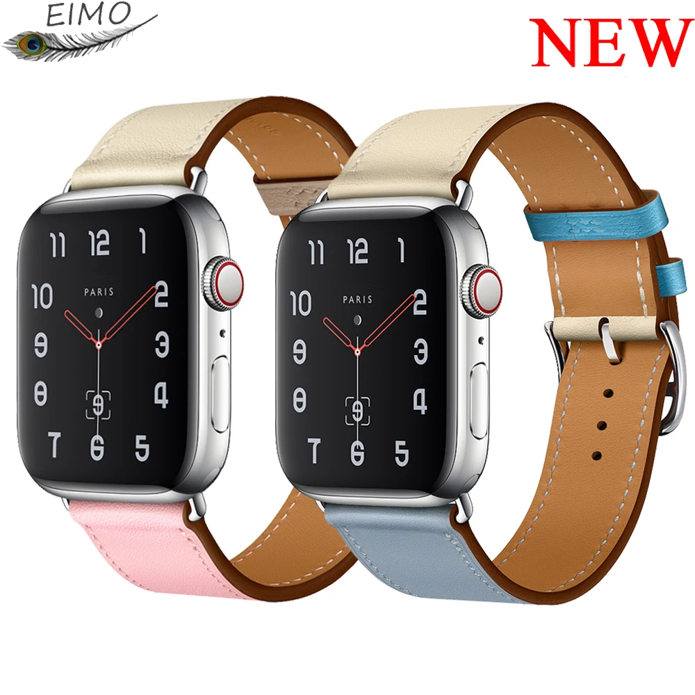 EIMO Pulseira Strap for apple watch band iwatch band 42mm 38mm 44 mm 40mm i watch correa Cow Leather Watchband for appel watch 4
EIMO Pulseira Strap for apple watch band iwatch band 42mm 38mm 44 mm 40mm i watch correa Cow Leather Watchband for appel watch 4