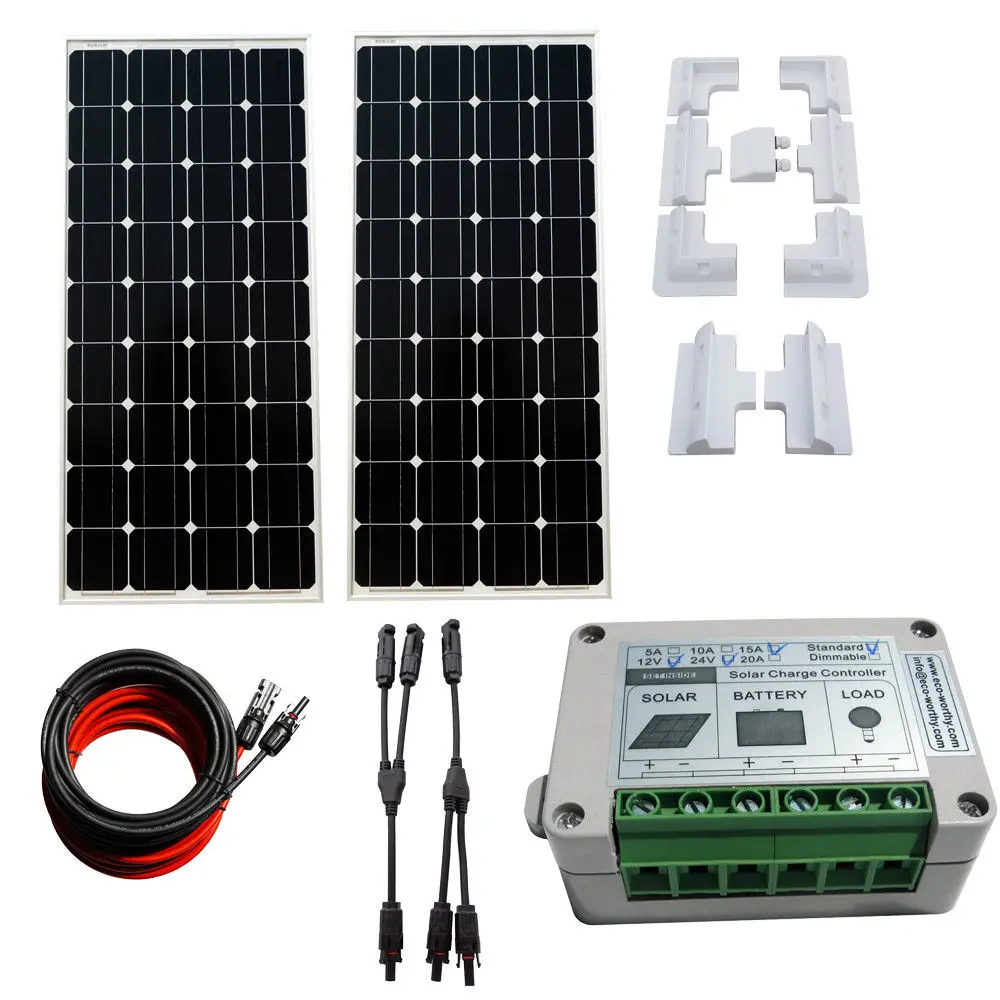 200W OFF GRID kit 2*100W Mono Solar panel&15A Solar Charging Controller caravan
200W OFF GRID kit 2*100W Mono Solar panel&15A Solar Charging Controller caravan