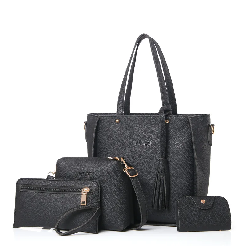 Factory direct Europe and the United States new bucket tassel shoulder bag ladies child bag four-piece suit Messenger bag
Factory direct Europe and the United States new bucket tassel shoulder bag ladies child bag four-piece suit Messenger bag