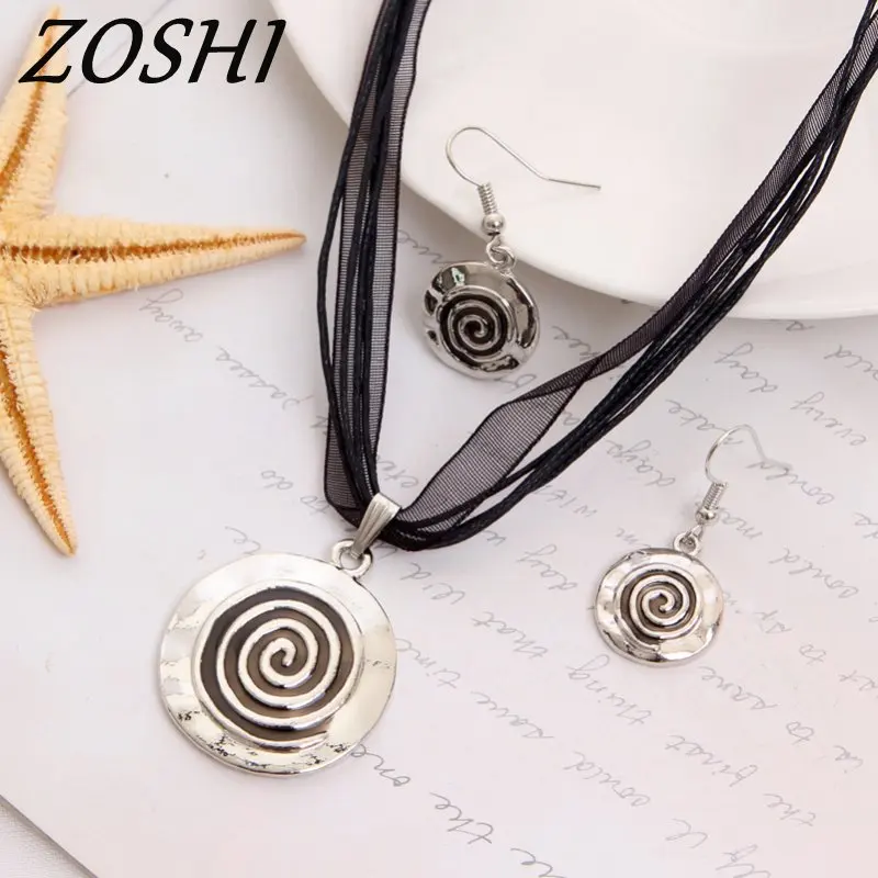 ZOSHI Enamel Jewelry Sets Multilayer Leather Rope Chain Circle Pendant Choker Necklace Earrings Set Pretty Wedding Jewelry
ZOSHI Enamel Jewelry Sets Multilayer Leather Rope Chain Circle Pendant Choker Necklace Earrings Set Pretty Wedding Jewelry