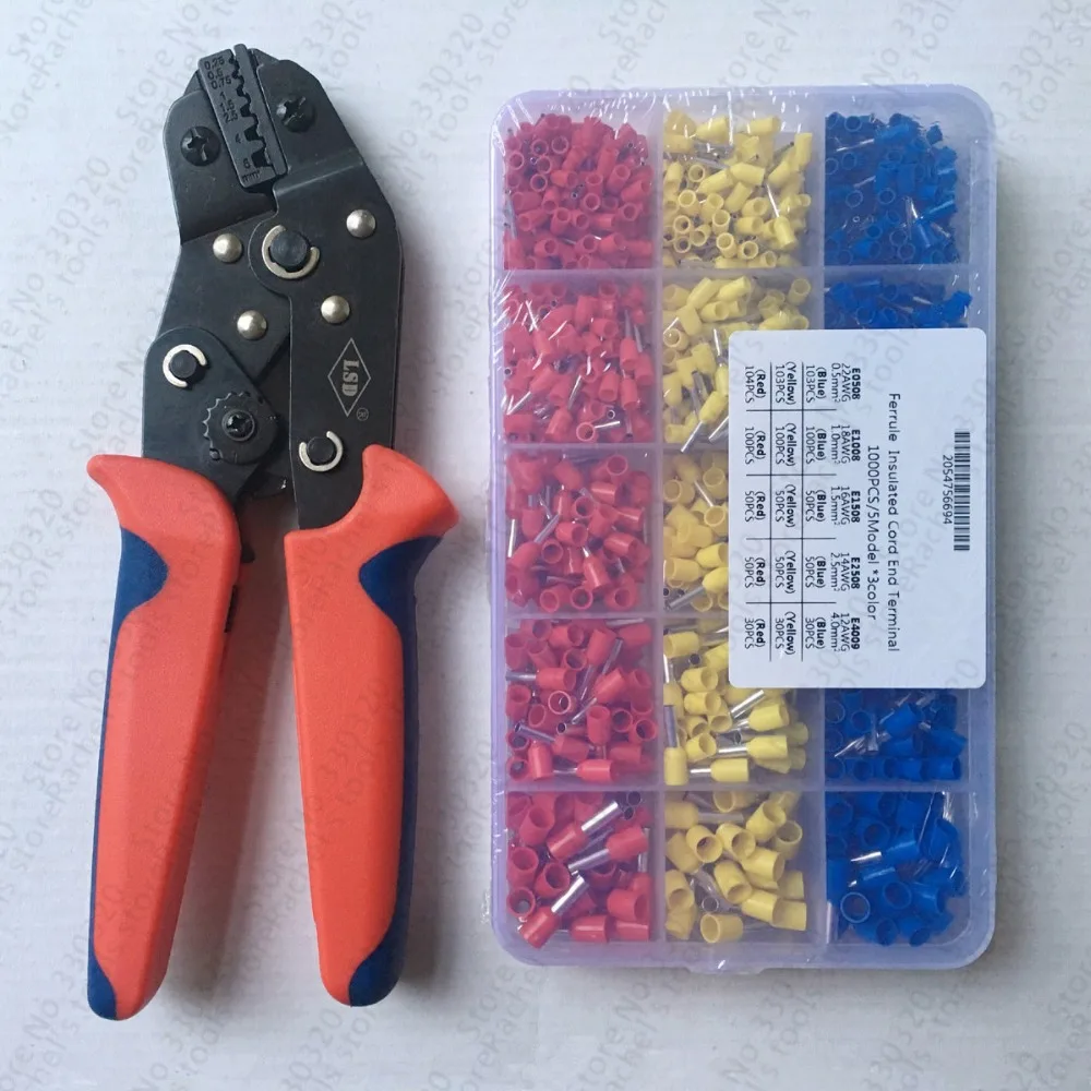 Hand Ferrule Crimper Plier with 1000pcs Cable Wire Terminal Connector Crimp Tool Kit Set
Hand Ferrule Crimper Plier with 1000pcs Cable Wire Terminal Connector Crimp Tool Kit Set
