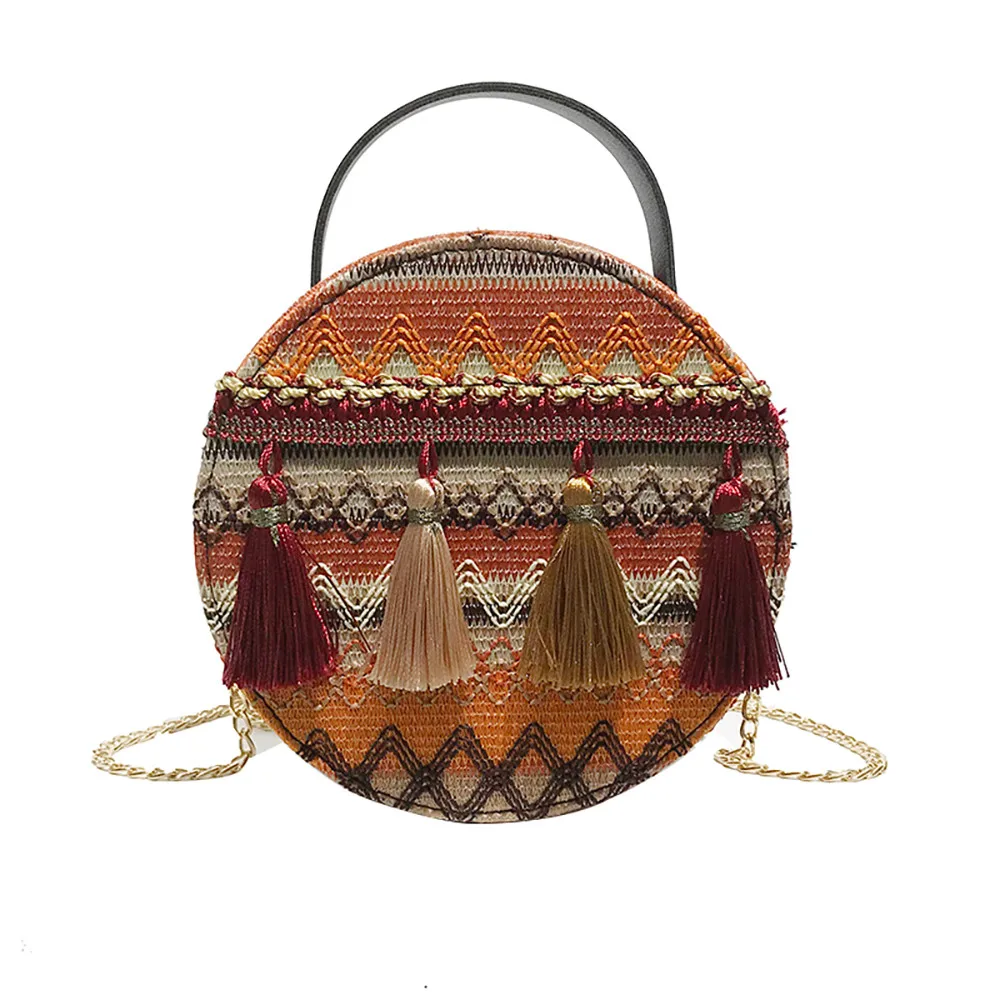Women Ins super fire national wind portable chain small round bag tassel packet Japan Korean style elegant women's bag hot Mar 7
Women Ins super fire national wind portable chain small round bag tassel packet Japan Korean style elegant women's bag hot Mar 7