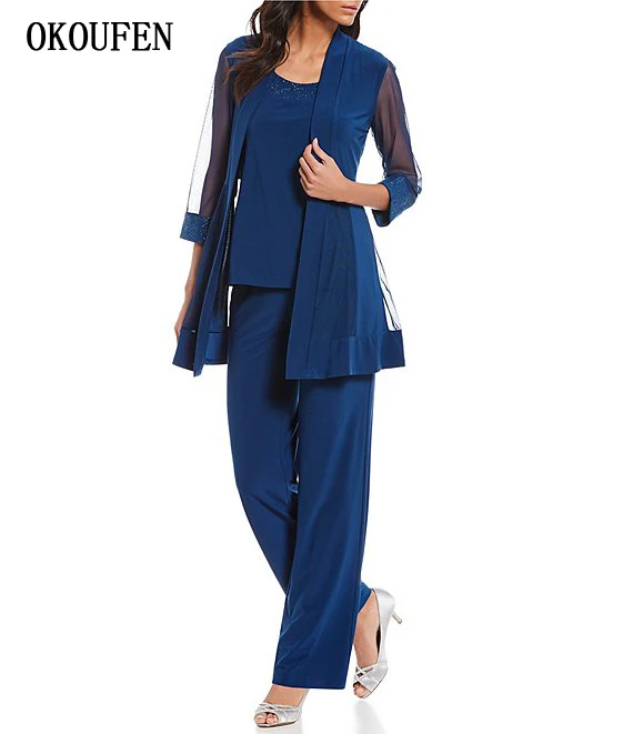 Mother of the Bride groom Dresses for Wedding 2019 Mesh-Inset Mock 3-Pieces Stretch Pant Set kurti vestido de madrinha farsali
Mother of the Bride groom Dresses for Wedding 2019 Mesh-Inset Mock 3-Pieces Stretch Pant Set kurti vestido de madrinha farsali