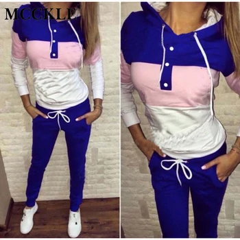 MCCKLE Women Autumn Hooded Tracksuit 2 Pieces Set 2018 Female Fashion Clothes Lady Stripe Patchwork Sweatshirt Long Pants Suits 
MCCKLE Women Autumn Hooded Tracksuit 2 Pieces Set 2018 Female Fashion Clothes Lady Stripe Patchwork Sweatshirt Long Pants Suits