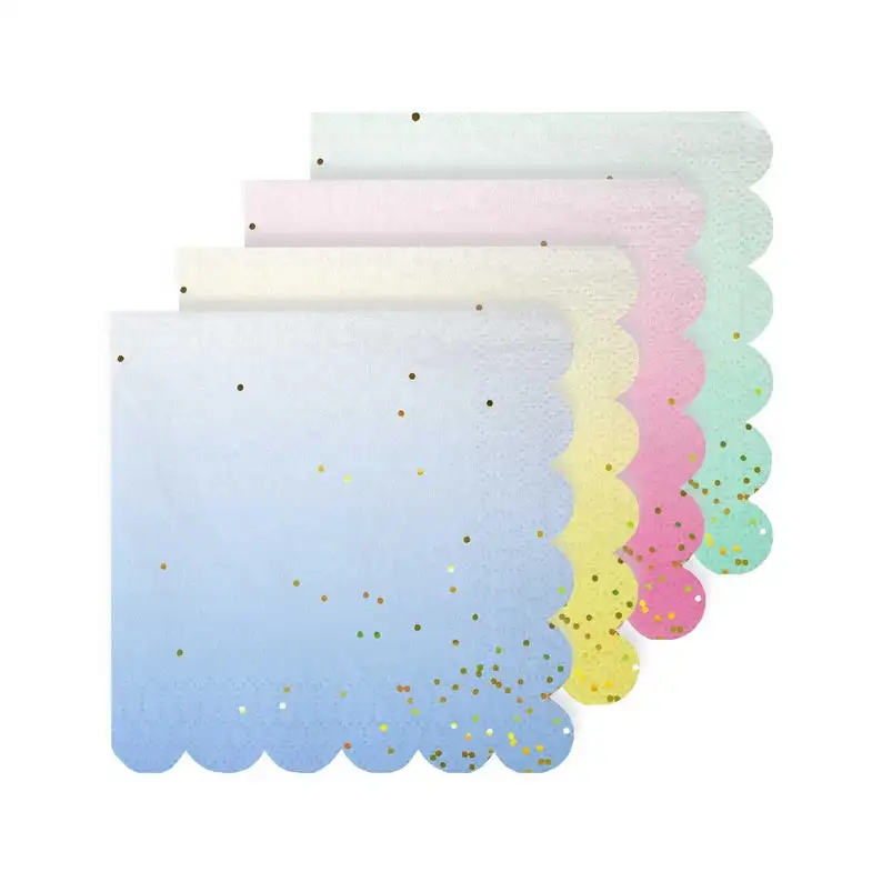 16pcs Ombre Small Napkins Pastel Dinner Napkin Yellow Pink Blue Mint with Foil Gold Confetti Pastel and Gold Napkins Serviette
16pcs Ombre Small Napkins Pastel Dinner Napkin Yellow Pink Blue Mint with Foil Gold Confetti Pastel and Gold Napkins Serviette