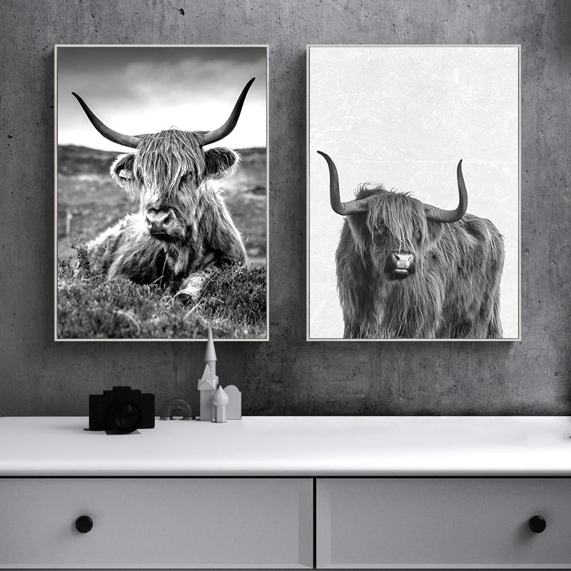 Highland Cow Wall Art Minimalist Canvas Painting Vertical Farm Bull Posters and Prints Animal Pictures for Living Room Decor
Highland Cow Wall Art Minimalist Canvas Painting Vertical Farm Bull Posters and Prints Animal Pictures for Living Room Decor
