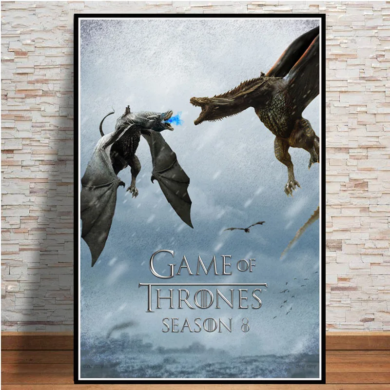 Poster Prints Game of Thrones Season 8 TV Series Show Emilia Clarke Dragon Art Painting Wall Pictures For Living Room Home Decor
Poster Prints Game of Thrones Season 8 TV Series Show Emilia Clarke Dragon Art Painting Wall Pictures For Living Room Home Decor