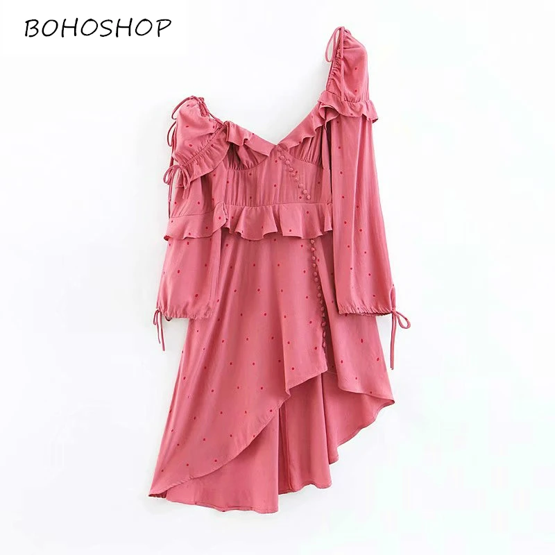 Boho chic Women vestidos sexy off shoulder polka dot print beach Bohemian dresses women Ladies V neck midi dress
Boho chic Women vestidos sexy off shoulder polka dot print beach Bohemian dresses women Ladies V neck midi dress