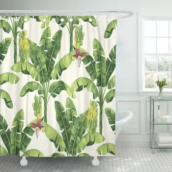 Waterproof Shower Curtains Green Tropic Tropical Pattern with Banana Palms Yellow Tree Leaf Plant Foliage Fruit Extra Long
Waterproof Shower Curtains Green Tropic Tropical Pattern with Banana Palms Yellow Tree Leaf Plant Foliage Fruit Extra Long