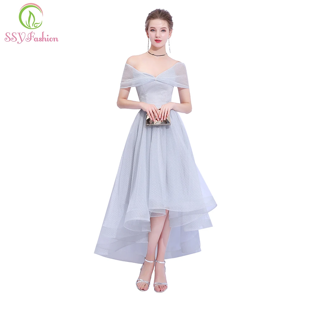 SSYFashion New Simple Grey Evening Dress Boat Neck Short Front Long Back Asymmetrical Party Gown Formal Dresses Robe De Soiree
SSYFashion New Simple Grey Evening Dress Boat Neck Short Front Long Back Asymmetrical Party Gown Formal Dresses Robe De Soiree