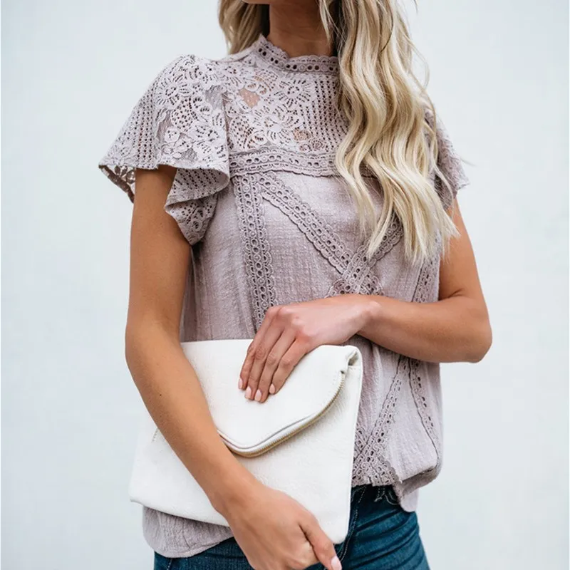 Sexy White Lace Blouse Shirt Women Fashion Short Sleeve Female Blouses Casual Summer Hollow Out Tops Blusas
Sexy White Lace Blouse Shirt Women Fashion Short Sleeve Female Blouses Casual Summer Hollow Out Tops Blusas