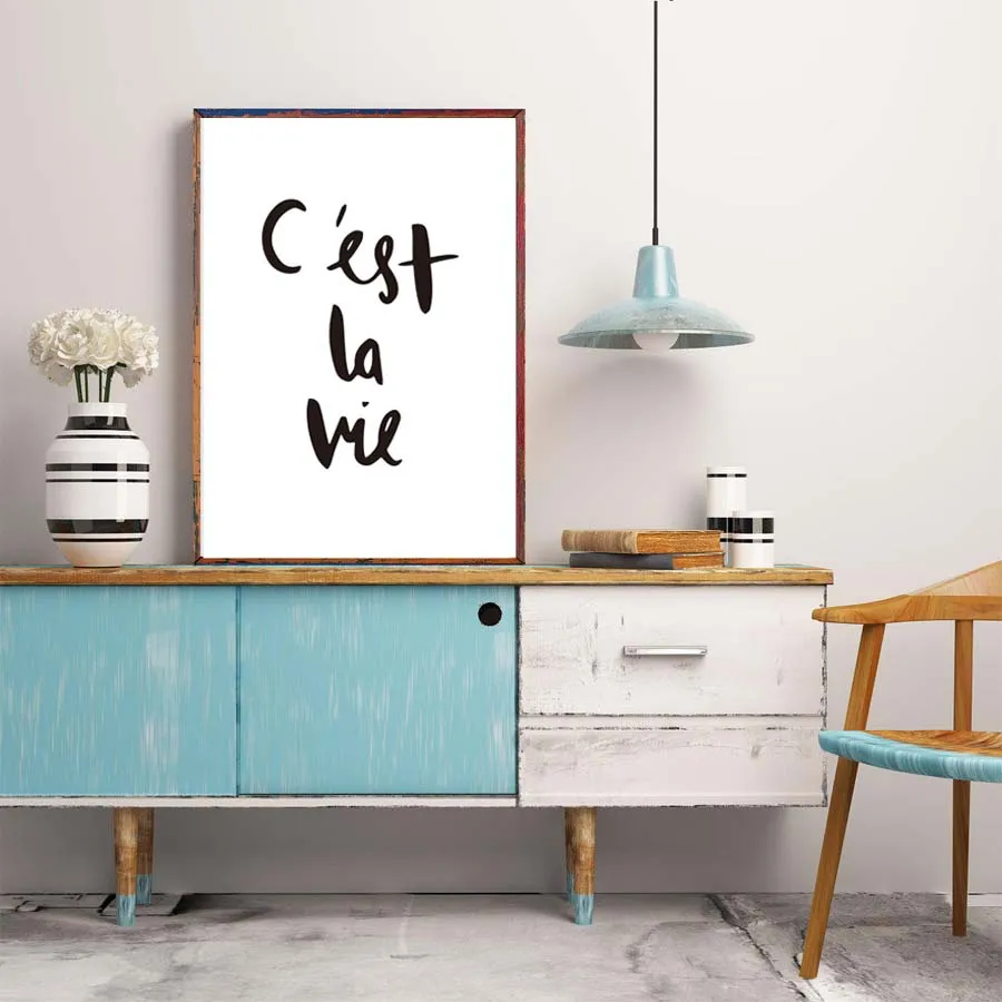 Modern English Phrase Prints And Posters Black And White Simple Canvas Painting Wall Picture For Bed Living Room Home Decoration (5)
