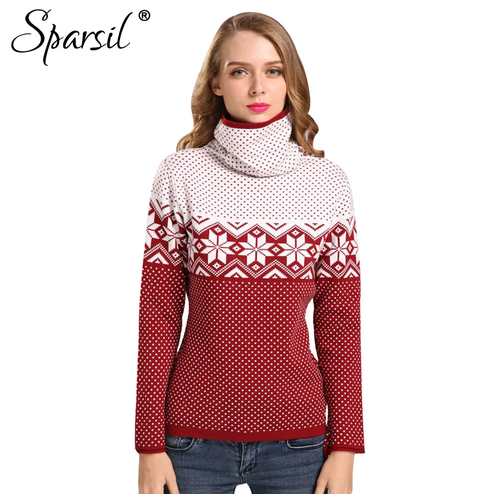 Sparsil Women's Cashmere Blend Sweater Turtleneck Long Sleeve Flowers Dot Print Thicken Knitted Sweaters A43
Sparsil Women's Cashmere Blend Sweater Turtleneck Long Sleeve Flowers Dot Print Thicken Knitted Sweaters A43