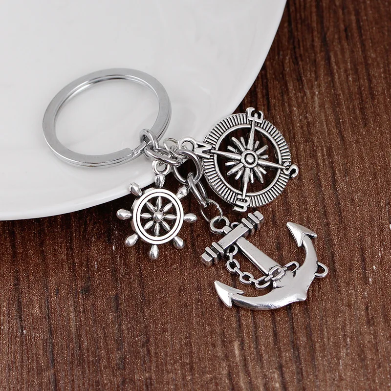 24 Pcs/Lot Keychain Trinket Retro Compass Anchor Key Chain Rudder Key Ring Vintage Silver Anchor Souvenirs Bulk Wholesale
24 Pcs/Lot Keychain Trinket Retro Compass Anchor Key Chain Rudder Key Ring Vintage Silver Anchor Souvenirs Bulk Wholesale