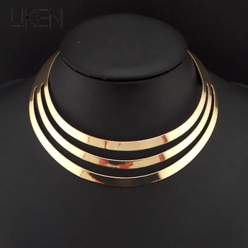 UKEN Fashion Alloy Torques Neck Choker necklace Statement Jewelry Hollow Design Metal Women Punk Bib Collar Necklaces
UKEN Fashion Alloy Torques Neck Choker necklace Statement Jewelry Hollow Design Metal Women Punk Bib Collar Necklaces