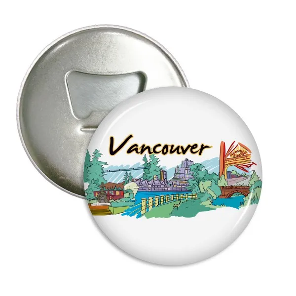Canada Flavor Vancouver Landmark Picture Round Bottle Opener Refrigerator Magnet Pins Badge Button Gift 3pcs
Canada Flavor Vancouver Landmark Picture Round Bottle Opener Refrigerator Magnet Pins Badge Button Gift 3pcs